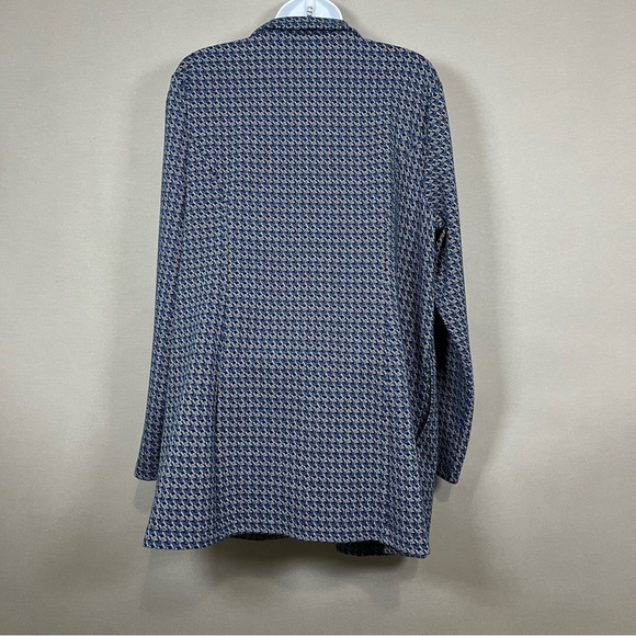 J.Jill Wearever Blue Print Open Long Sleeve Jacket - Picture 7 of 14